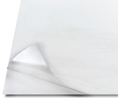 A sheet with an adhesive backing, protected by a peel-off cover