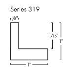 This black small, L-shaped canvas floater frame features a 1/8 " flat face, and 11/16 " rabbet.

*Note: These solid wood, custom canvas floaters are for stretched canvas prints and paintings, and raised wood panels.